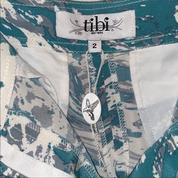 Tibi New York Silk Shorts Teal Size 2 EUC - Picture 13 of 16